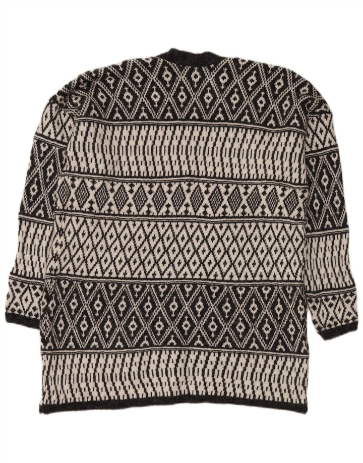 Sweter damski M&CO z otwartym kardiganem UK 14 Średni szary Argyle/Diamentowy akryl