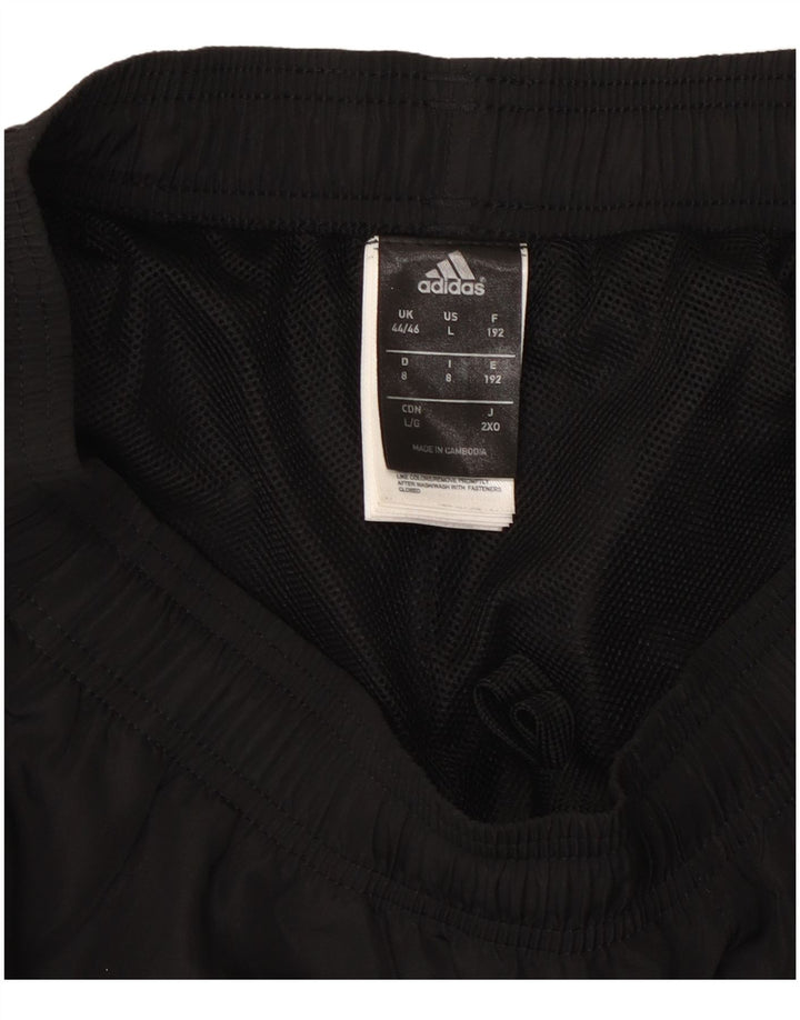 Męskie spodnie dresowe ADIDAS Climalite UK 44/46, duże, czarne, poliestrowe