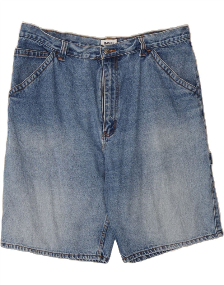 BASIC Mens Denim Shorts W40 XL Blue Cotton Vintage Basic and Second-Hand Basic from Messina Hembry 