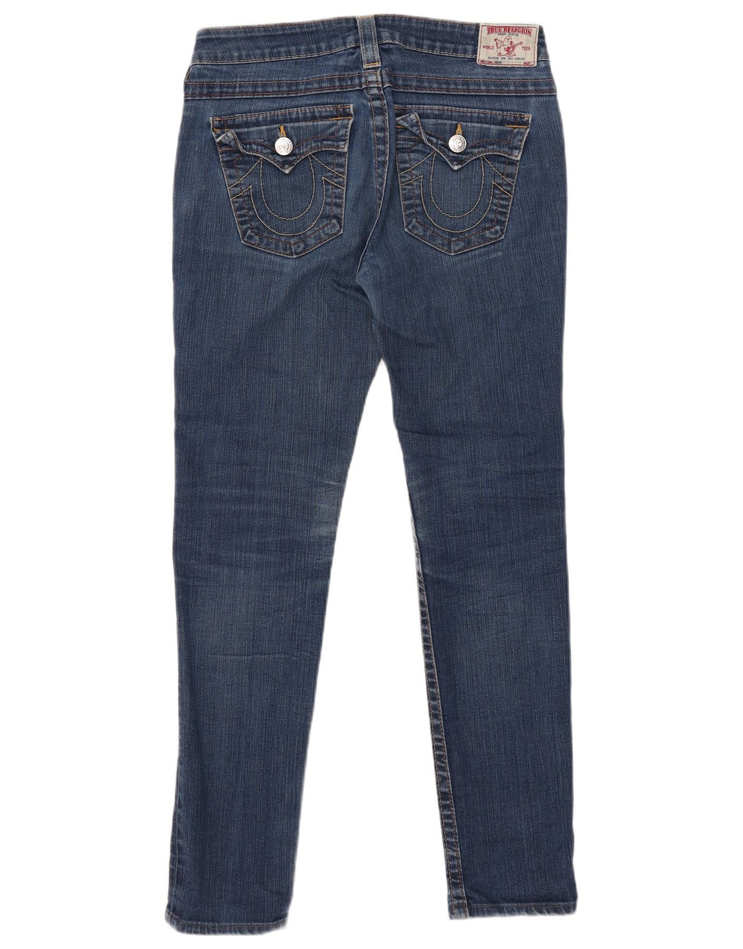 Damskie jeansy slim TRUE RELIGION W30 L30 Niebieskie, bawełniane
