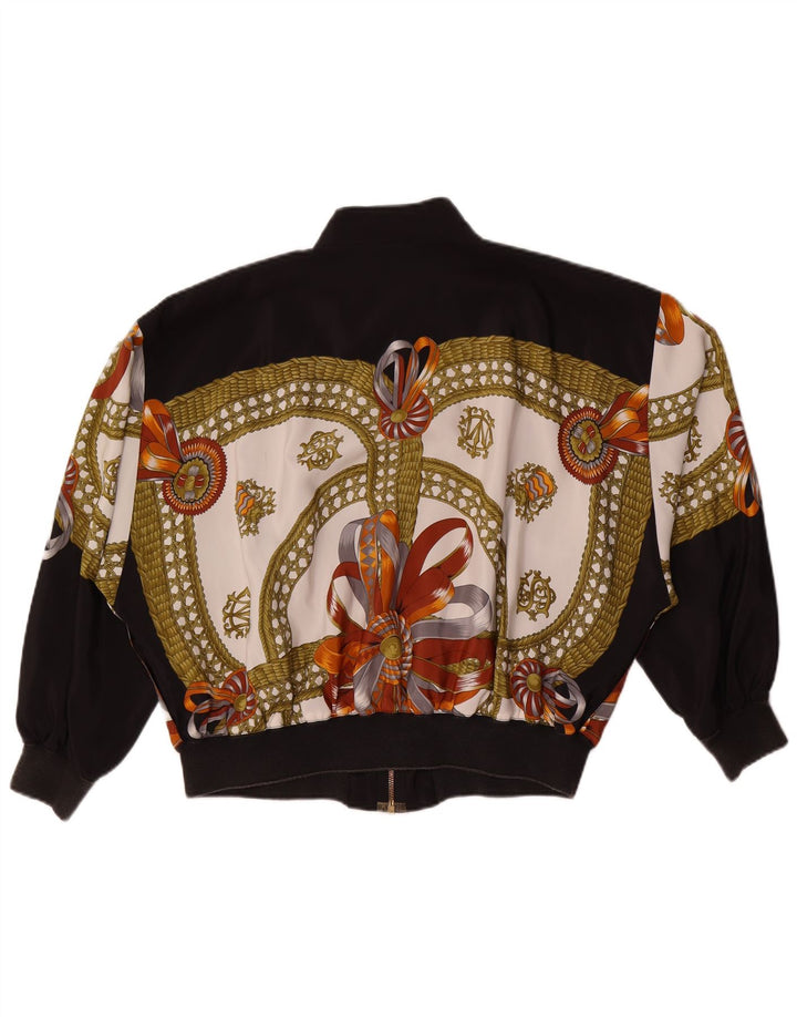 Damska kurtka bomberka Felicia z abstrakcyjnym wzorem, oversize, EU 44 XL, czarna