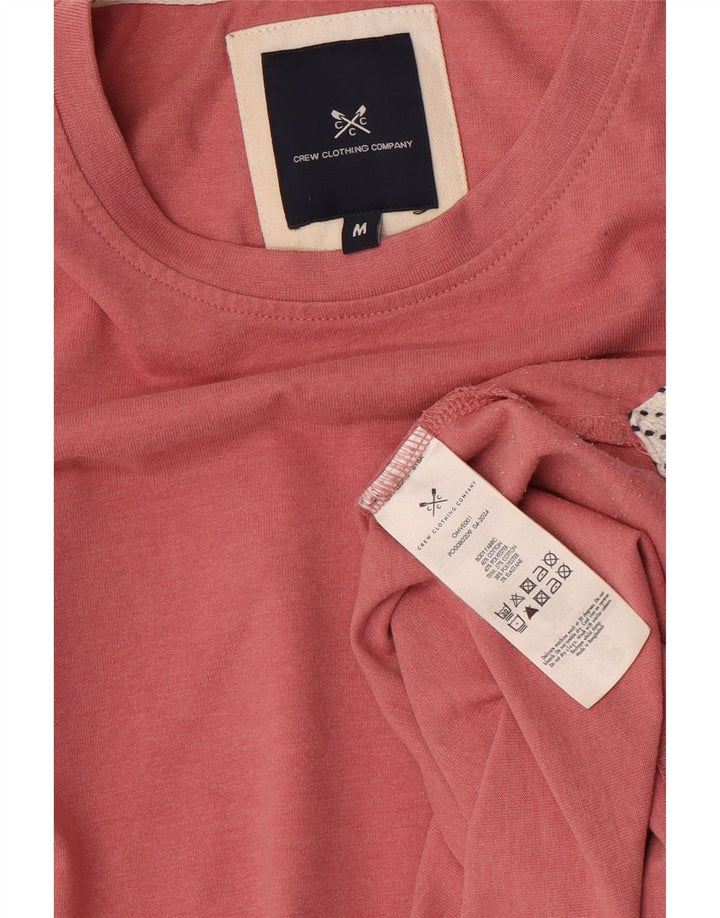 CREW CLOTHING Męski T-shirt Top Średni Różowy Bawełniany