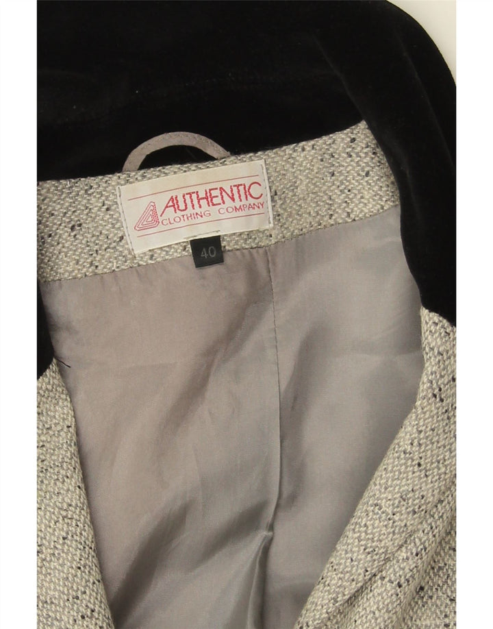 VINTAGE Womens Overcoat IT 40 Small Grey Flecked Virgin Wool Vintage Vintage and Second-Hand Vintage from Messina Hembry 