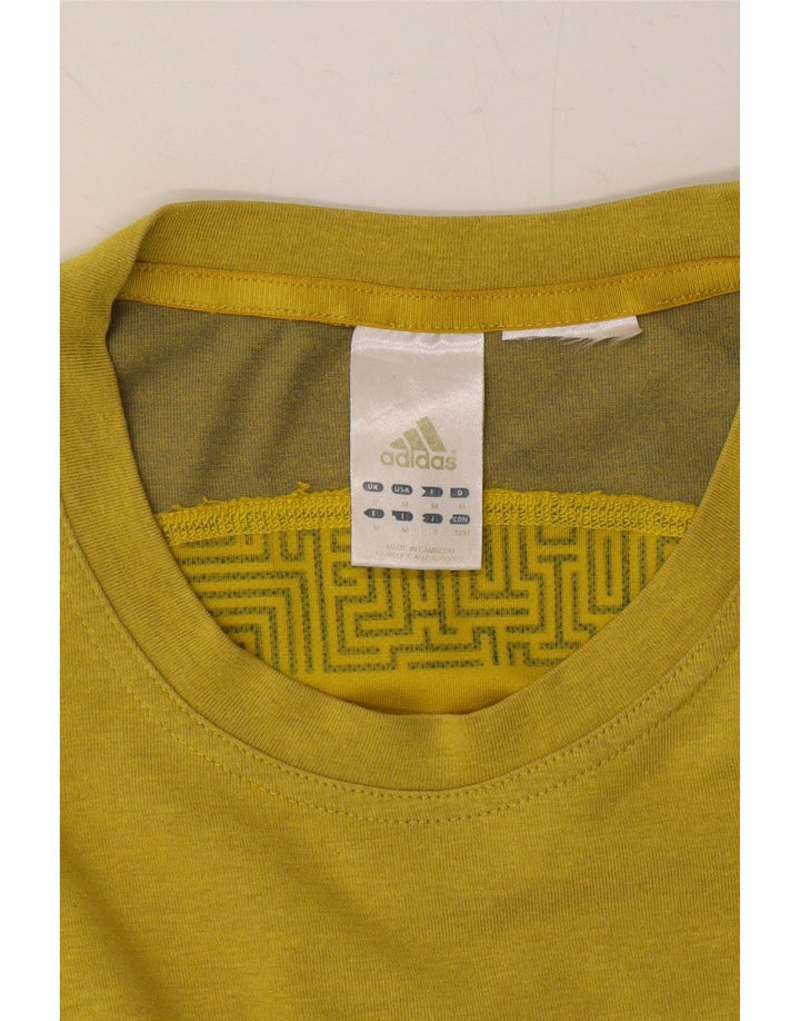 ADIDAS Mens T-Shirt Top Medium Yellow Striped Vintage Adidas and Second-Hand Adidas from Messina Hembry 