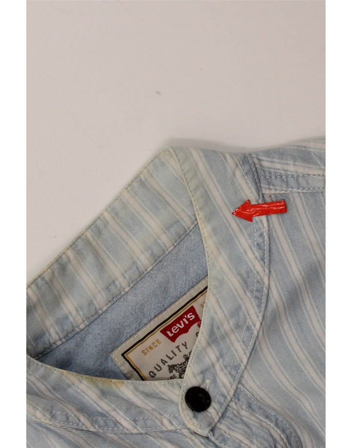 Męska koszula z krótkim rękawem Levi's, duża, niebieska, bawełniana w paski