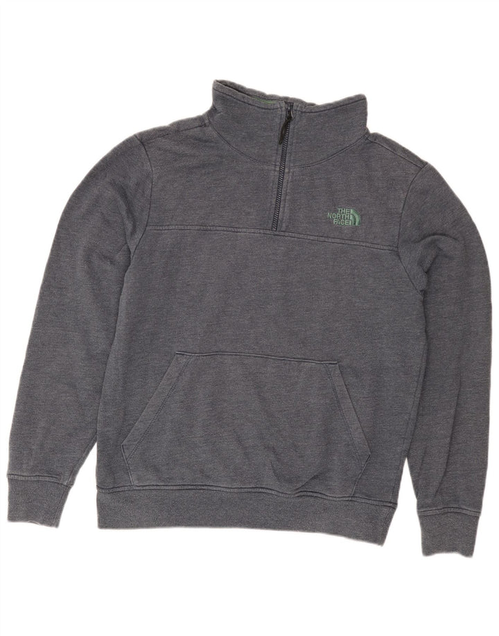 Męski sweter The North Face z zamkiem błyskawicznym, średnioszary, bawełniany