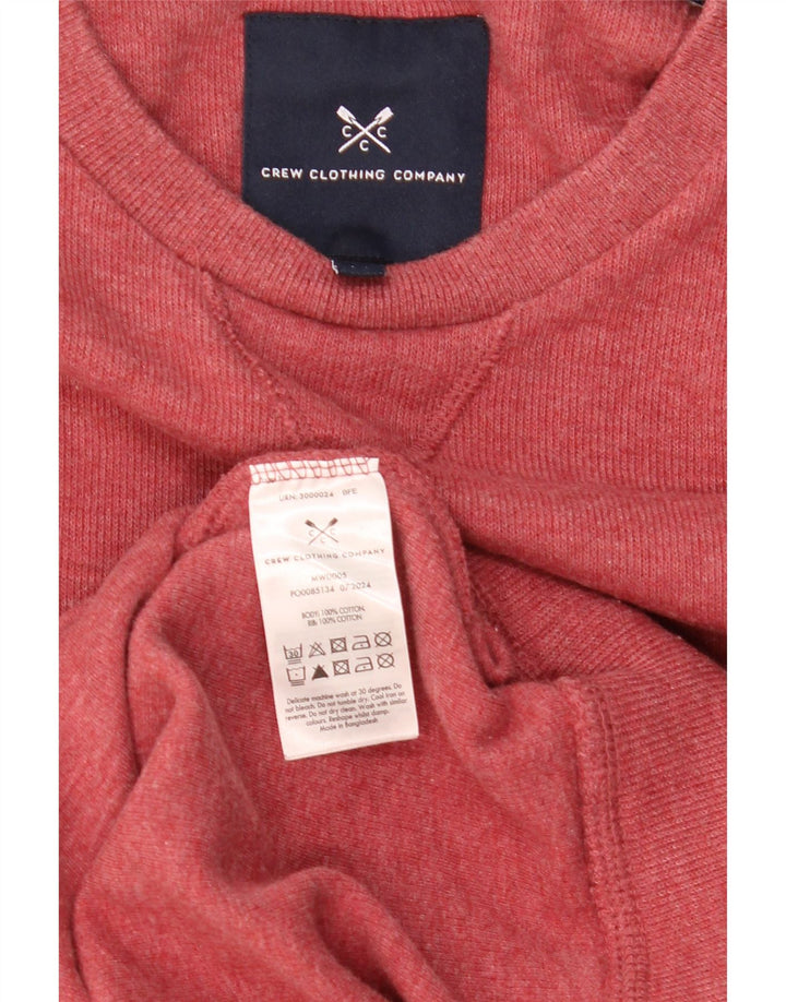 CREW CLOTHING Męski sweter z okrągłym dekoltem, średnio czerwony, bawełniany