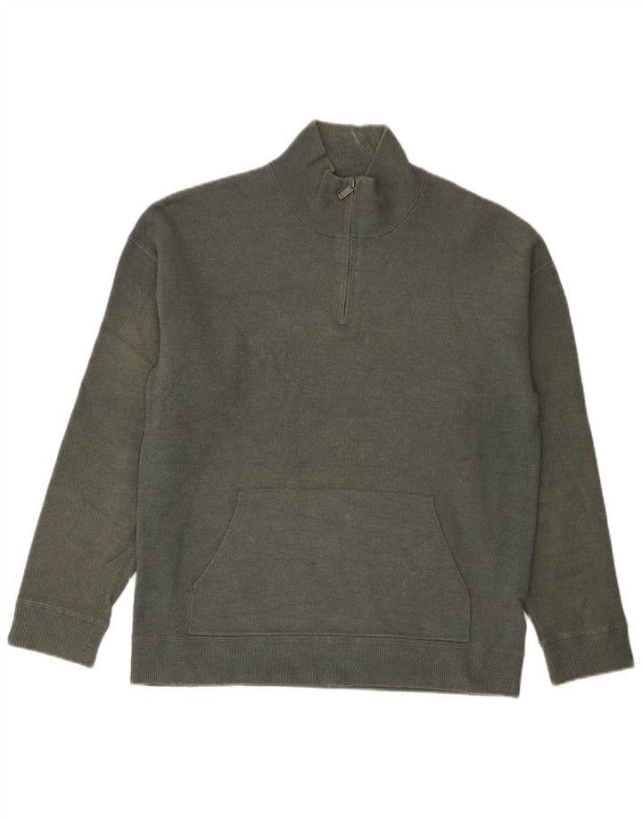 Męski sweter zapinany na zamek Massimo Dutti, duży, szary, wiskoza