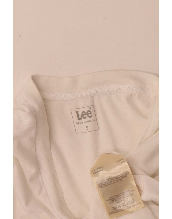 Męski T-shirt Lee z grafiką, mały, biały, bawełniany