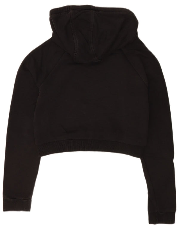 Damska bluza z kapturem Adidas Graphic Crop UK 8 Small Black Cotton