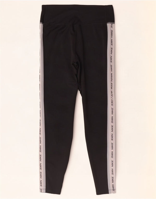 Damskie legginsy Nike Dri Fit Graphic UK 14, średni czarny, blok kolorów