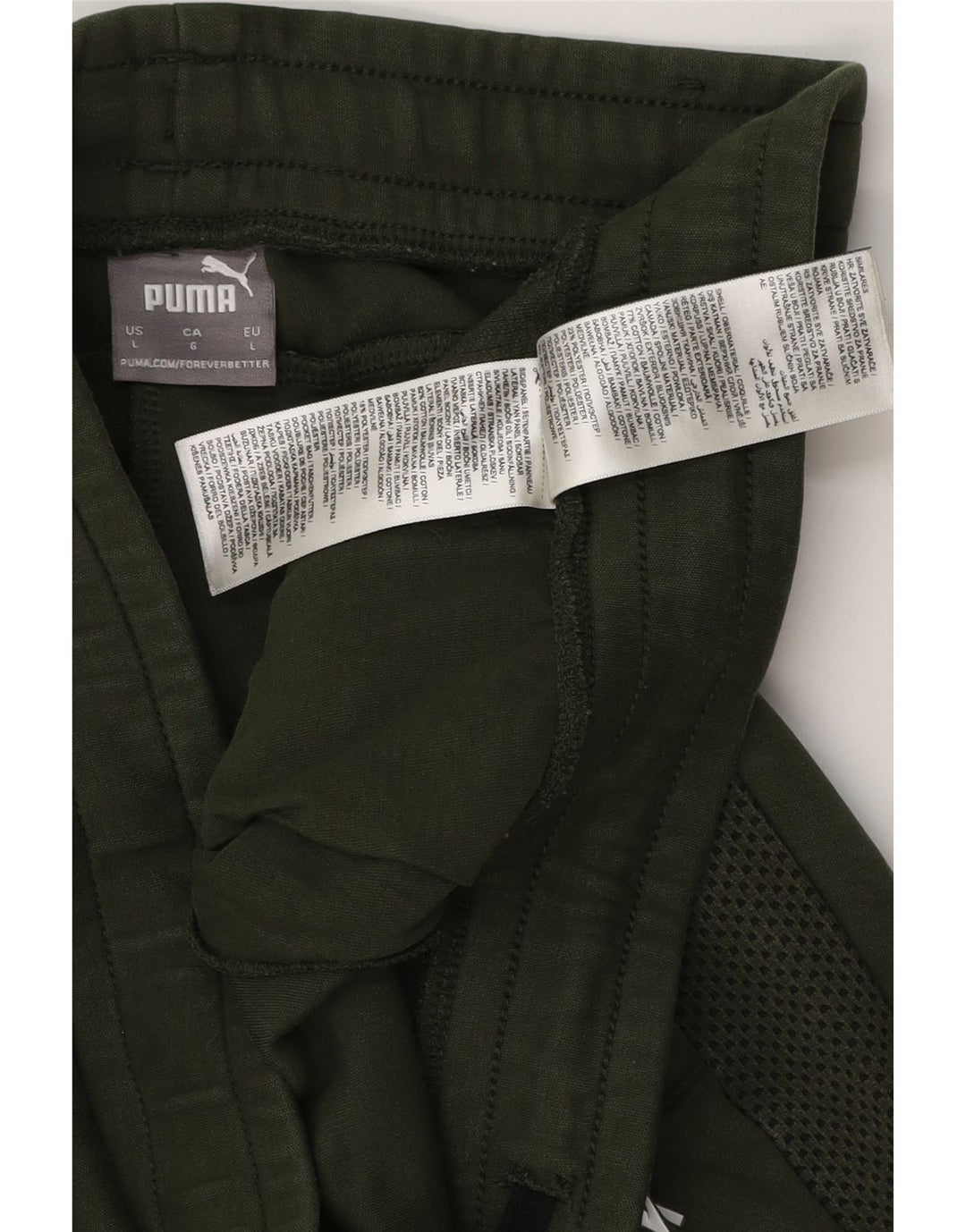 Męskie spodnie dresowe PUMA z grafiką, duże, zielone, bawełniane