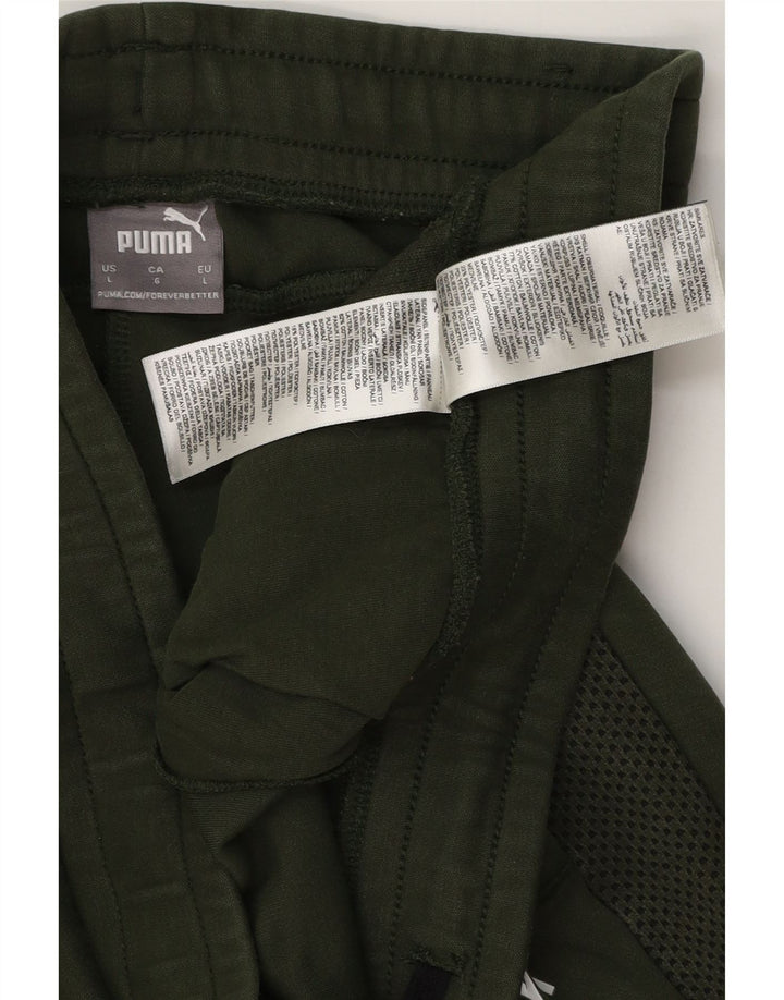 Męskie spodnie dresowe PUMA z grafiką, duże, zielone, bawełniane