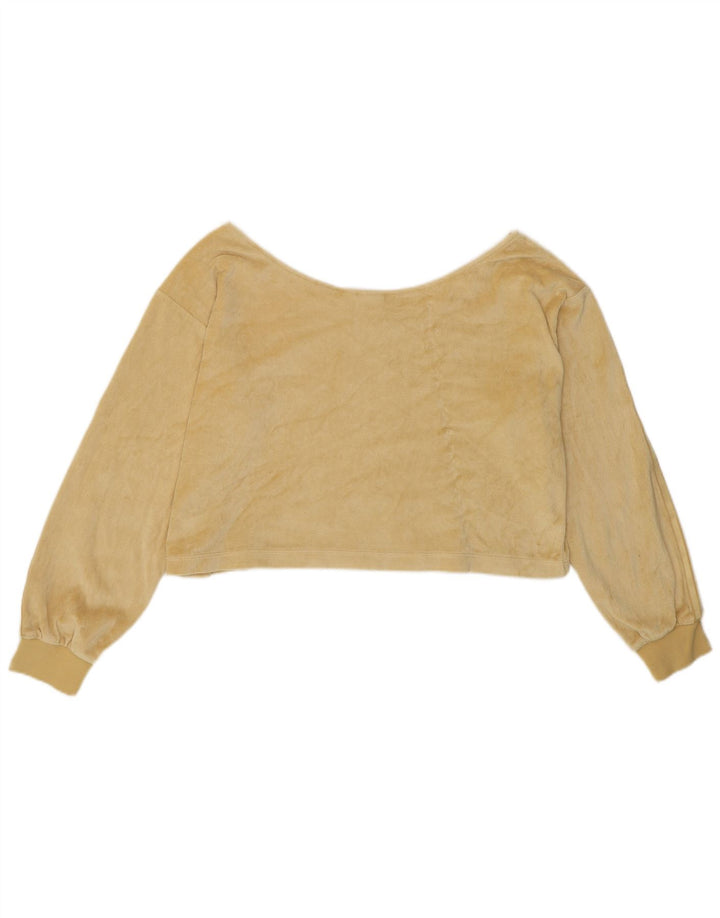 Damski top ADIDAS Crop Oversize z odkrytymi ramionami UK 10, mały, żółty, bawełniany