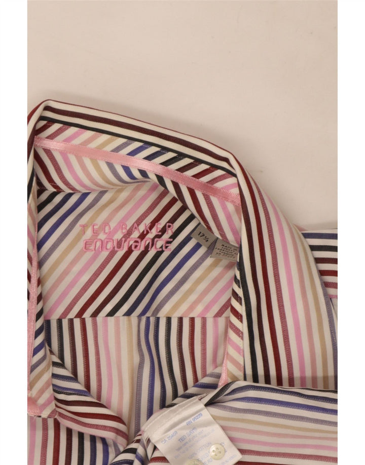 Męska koszula wizytowa Ted Baker, rozmiar 17 1/2 XL, wielokolorowa, bawełniana w paski