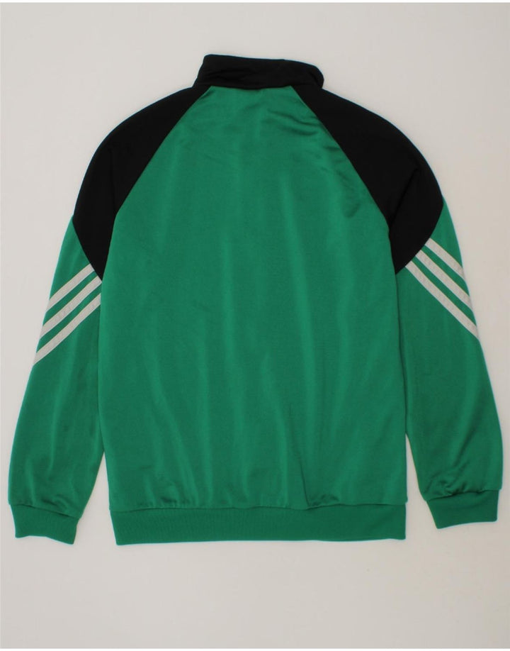 ADIDAS Boys Tracksuit Top Jacket 11-12 Years Green Colourblock Polyester Vintage Adidas and Second-Hand Adidas from Messina Hembry 