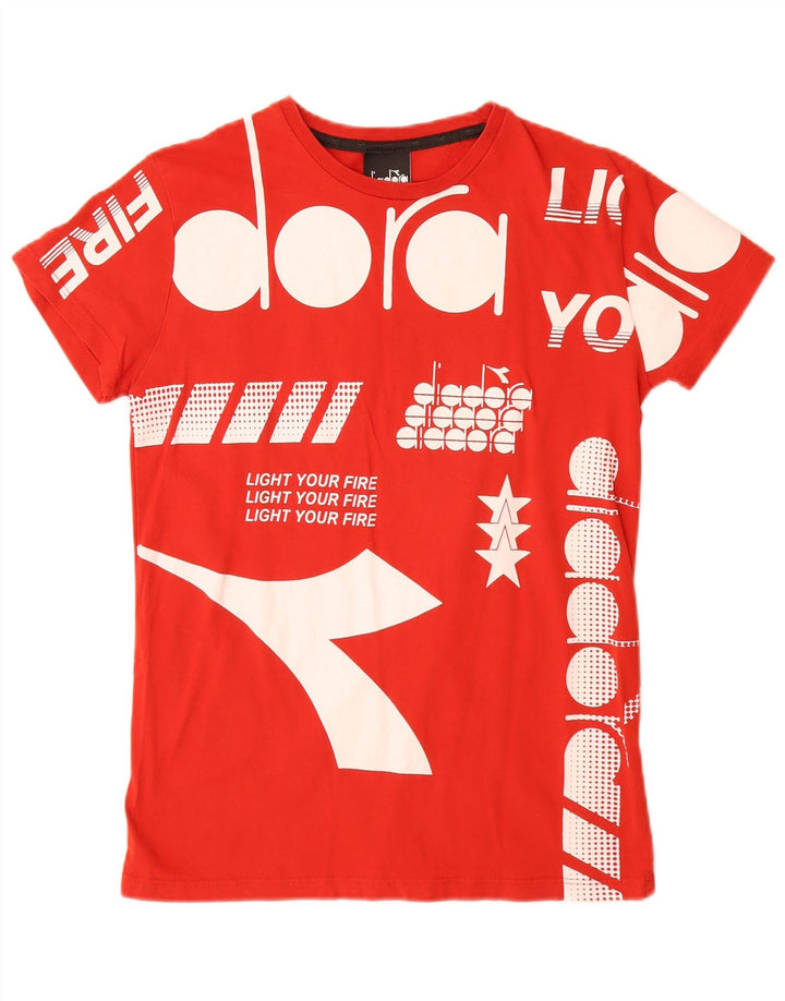 Chłopięcy T-shirt z grafiką Diadora 13-14 lat, czerwony