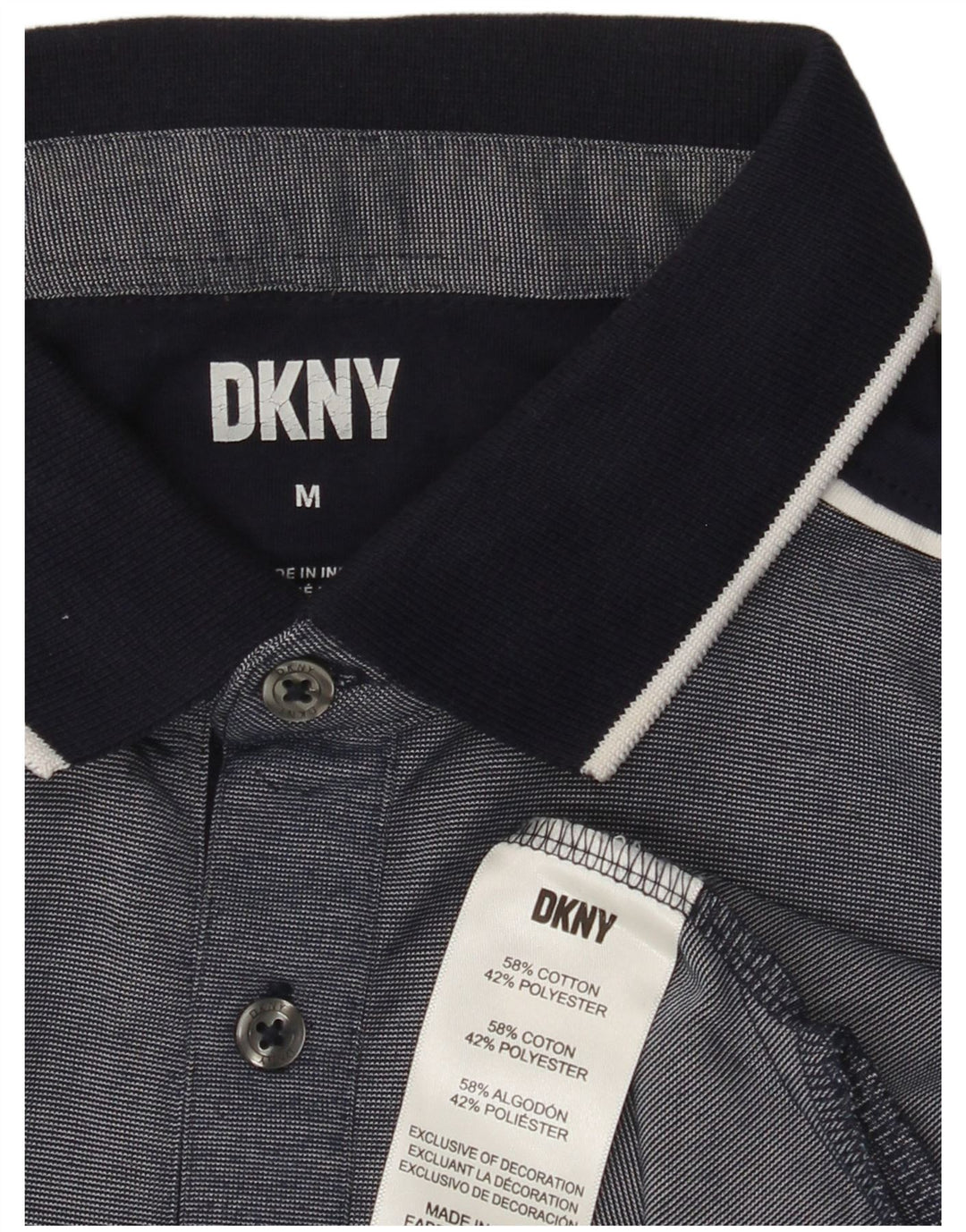 Męska koszulka polo DKNY, średnia, granatowa, bawełniana