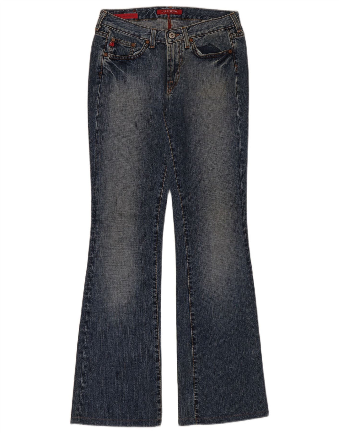 Guess Damskie Rozkloszowane Dżinsy W26 L32 Niebieskie Bawełniane