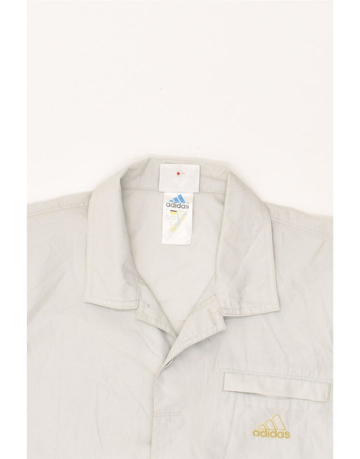 ADIDAS Mens Short Sleeve Shirt UK 34/36 Small Grey Polyester Vintage Adidas and Second-Hand Adidas from Messina Hembry 