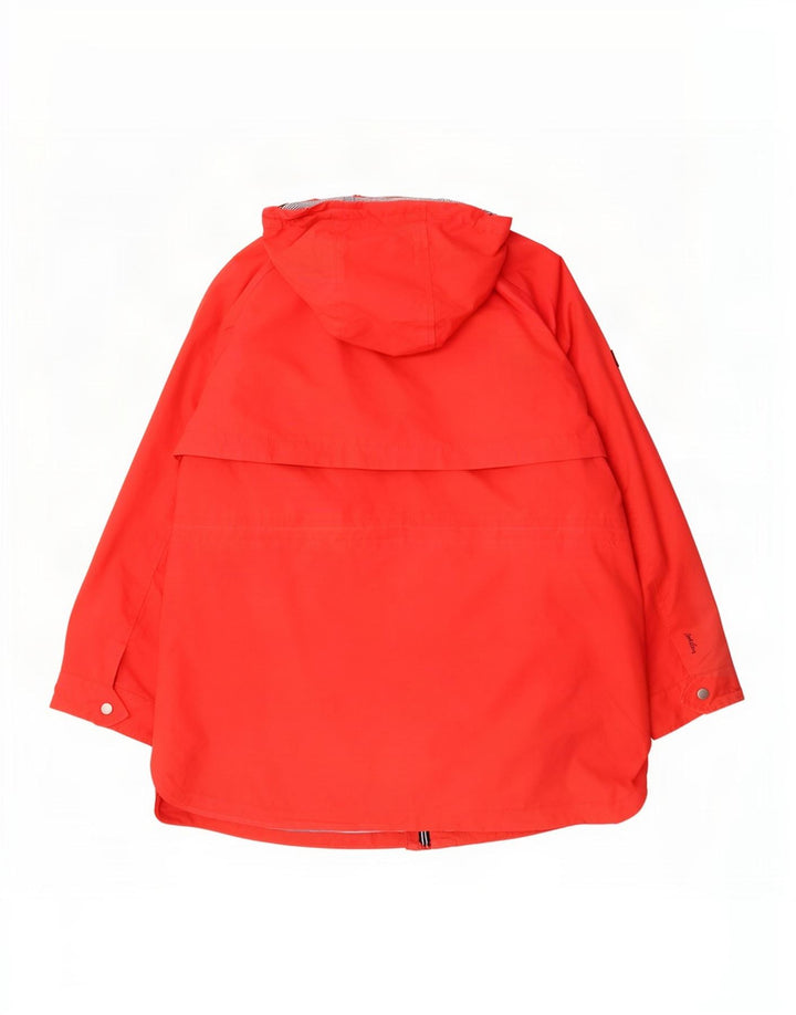 Damska kurtka przeciwdeszczowa Joules z kapturem, oversize UK 18 XL, czerwona bawełna
