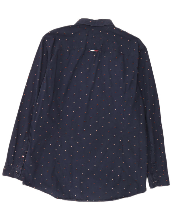 Koszula męska Slim Fit Tommy Jeans XL, bawełniana w granatowe cętki