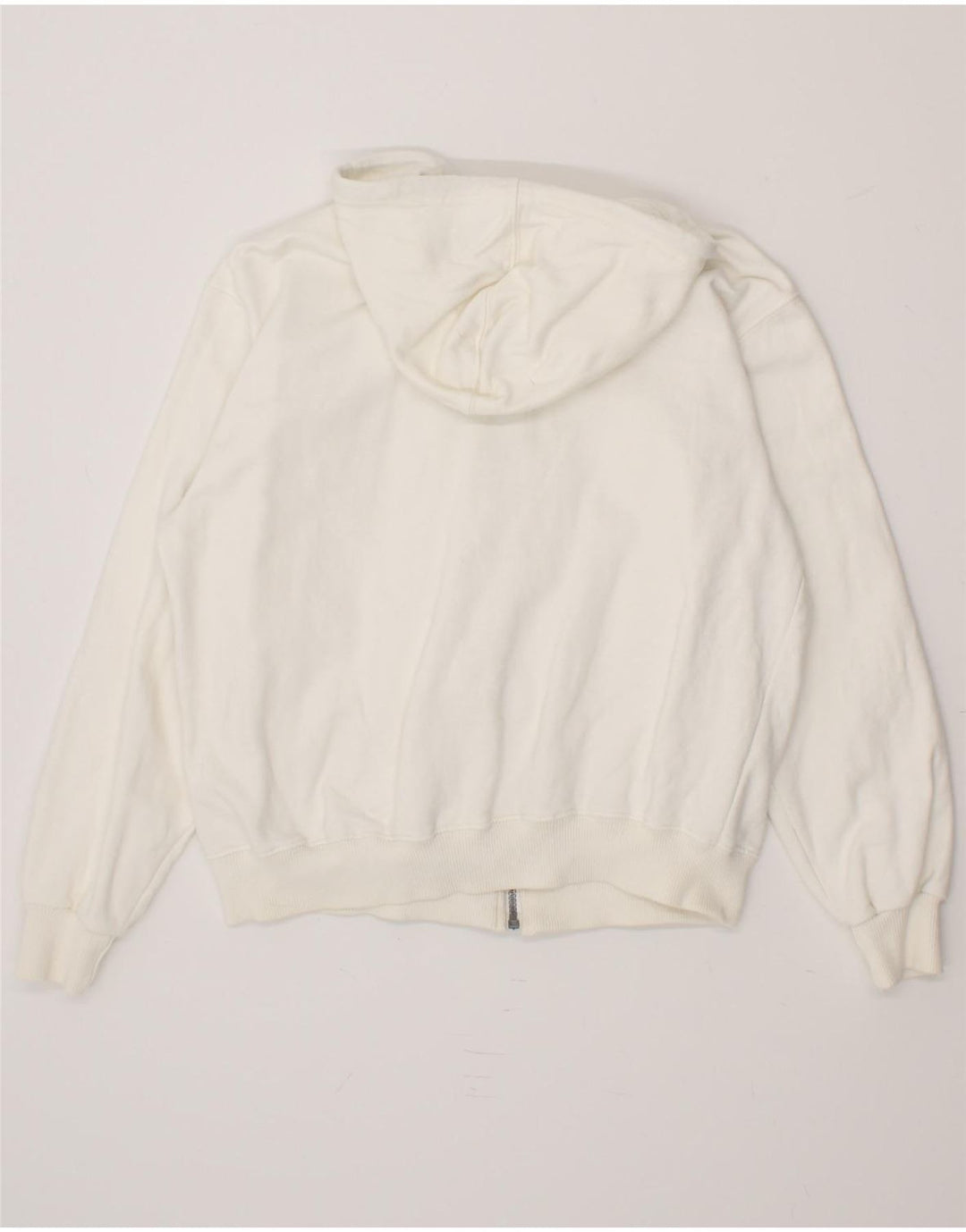 ASICS Womens Oversized Zip Hoodie Sweater UK 10 Small White Vintage Asics and Second-Hand Asics from Messina Hembry 