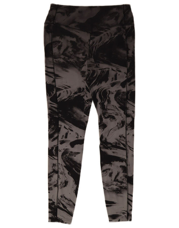 NIKE Womens Dri Fit Leggings UK 14 Large Grey Tie Dye Nylon