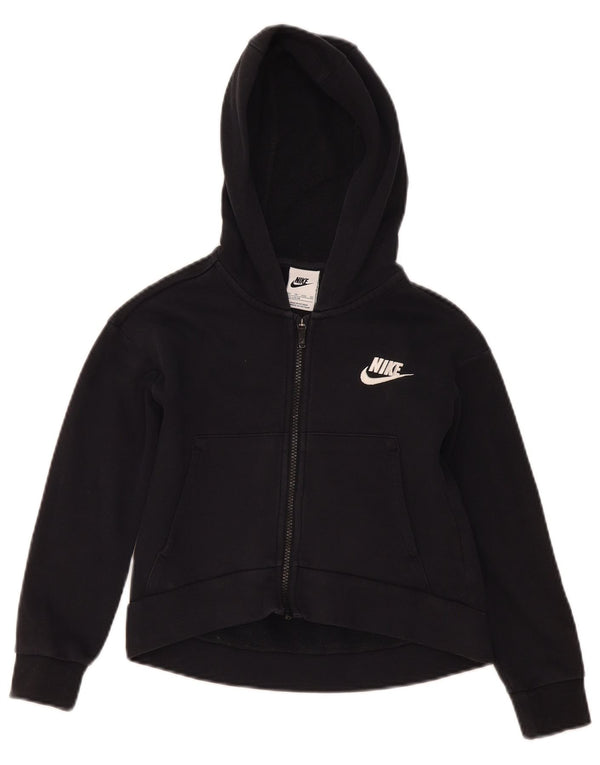 Dziewczęcy sweter z kapturem i zamkiem Nike 7-8 lat XS, czarna bawełna