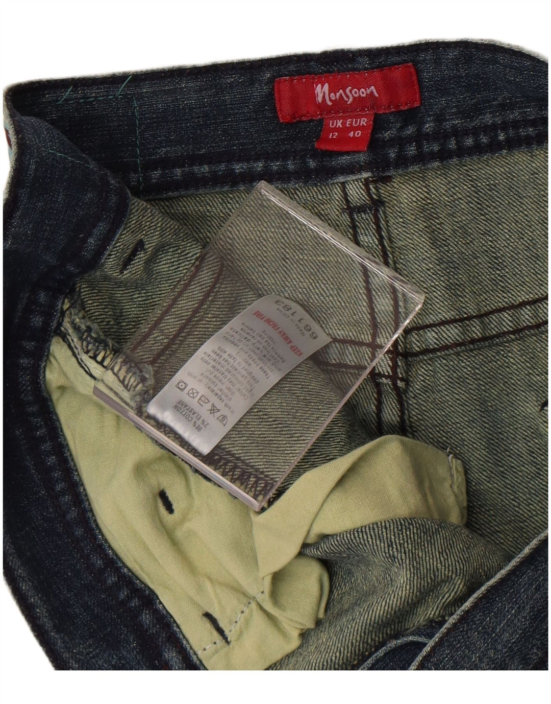 Damskie jeansy Bootcut Monsoon UK 12 Medium W32 L30 Niebieskie bawełniane