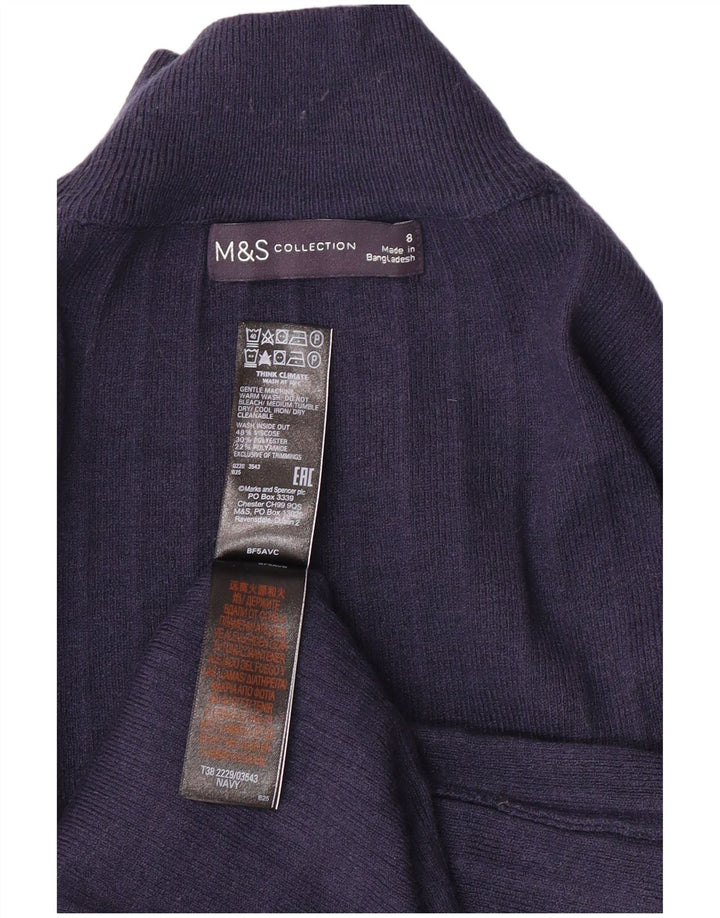 MARKS & SPENCER Damski sweter z golfem UK 8, mały, granatowy