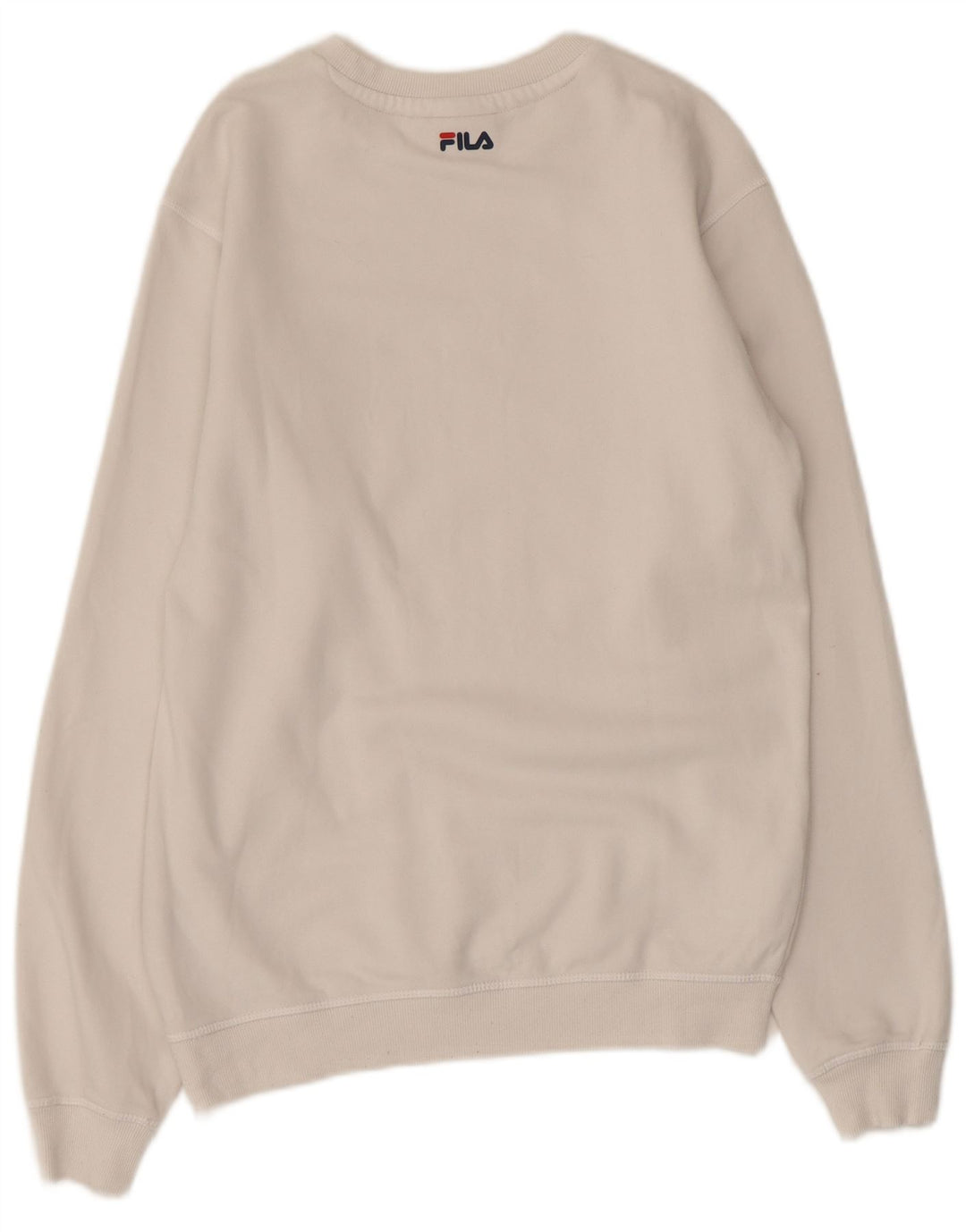 Męska bluza z grafiką FILA, sweter XS, biała bawełna
