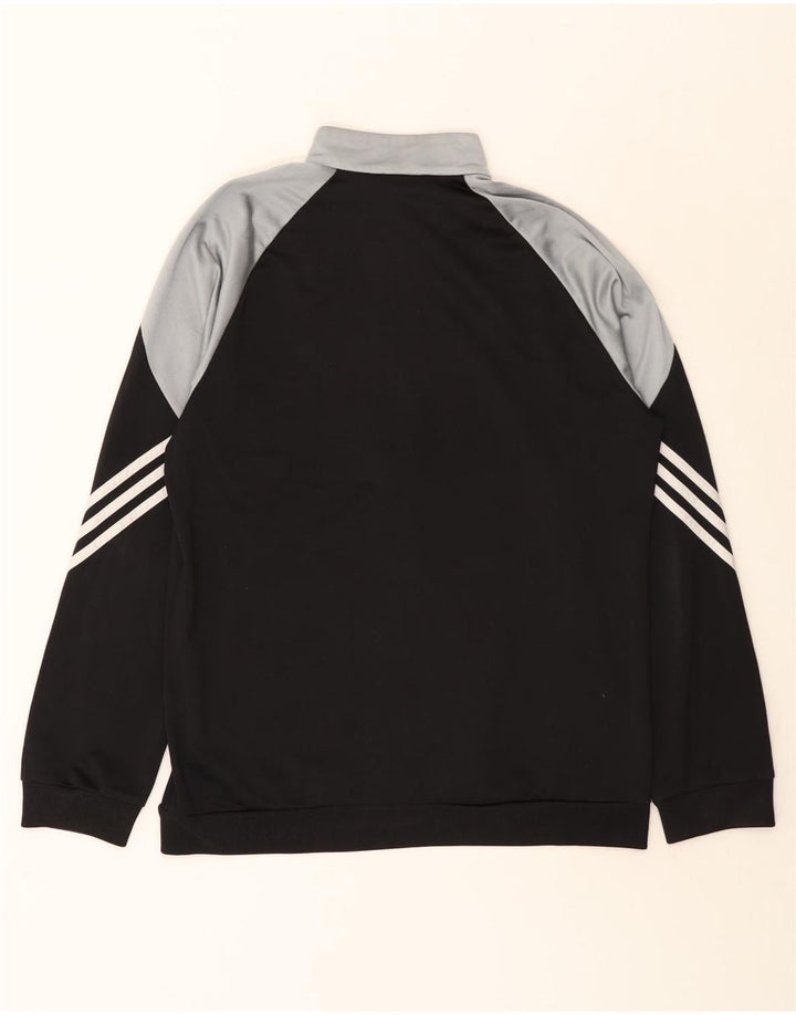 Adidas Męski pełny dres, duży, czarny poliester z blokami kolorów