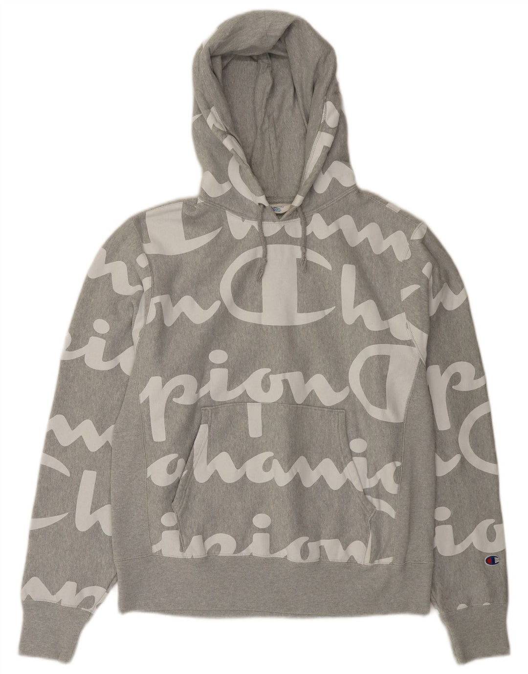 Męski sweter z kapturem Champion Graphic, średnioszary, bawełniany