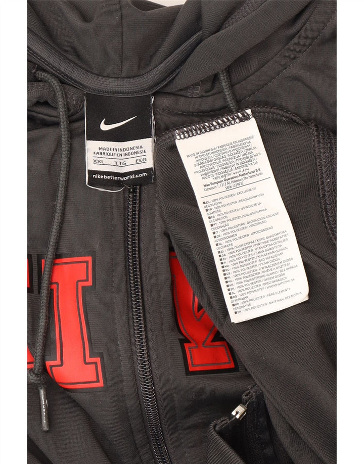 Męski sweter z kapturem i zamkiem błyskawicznym Nike, 2XL, szary poliester