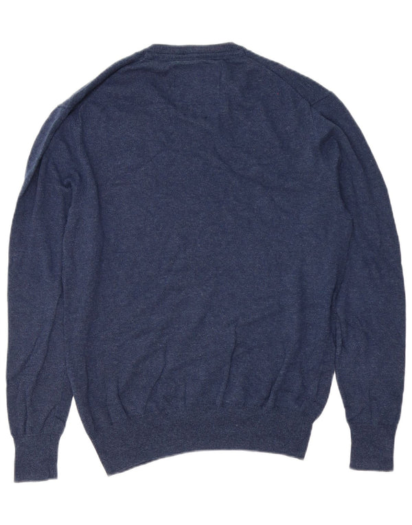 Męski sweter Superdry z dekoltem w kształcie litery V, średni granatowy, bawełniany