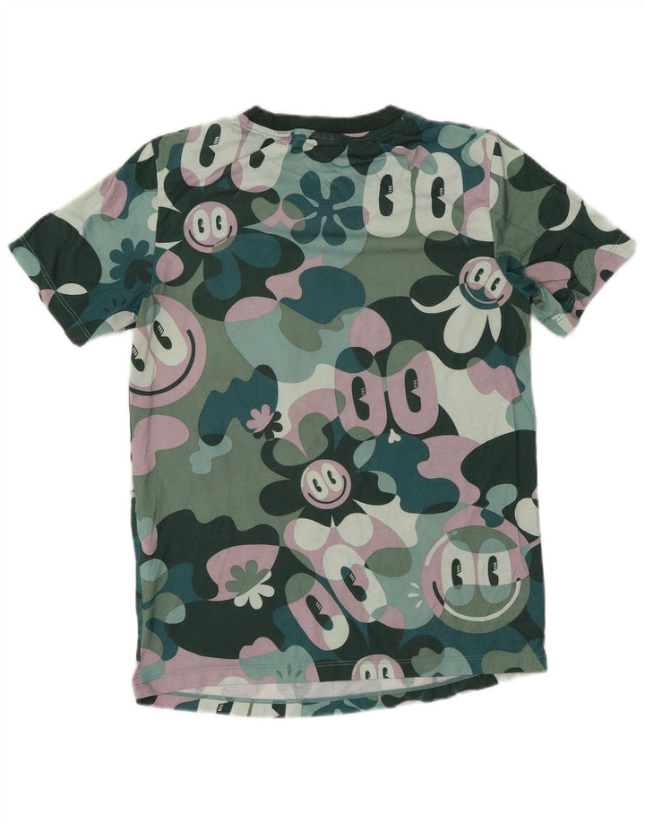 ADIDAS Womens Graphic T-Shirt Top UK 8 Small Green Camouflage Polyester Vintage Adidas and Second-Hand Adidas from Messina Hembry 