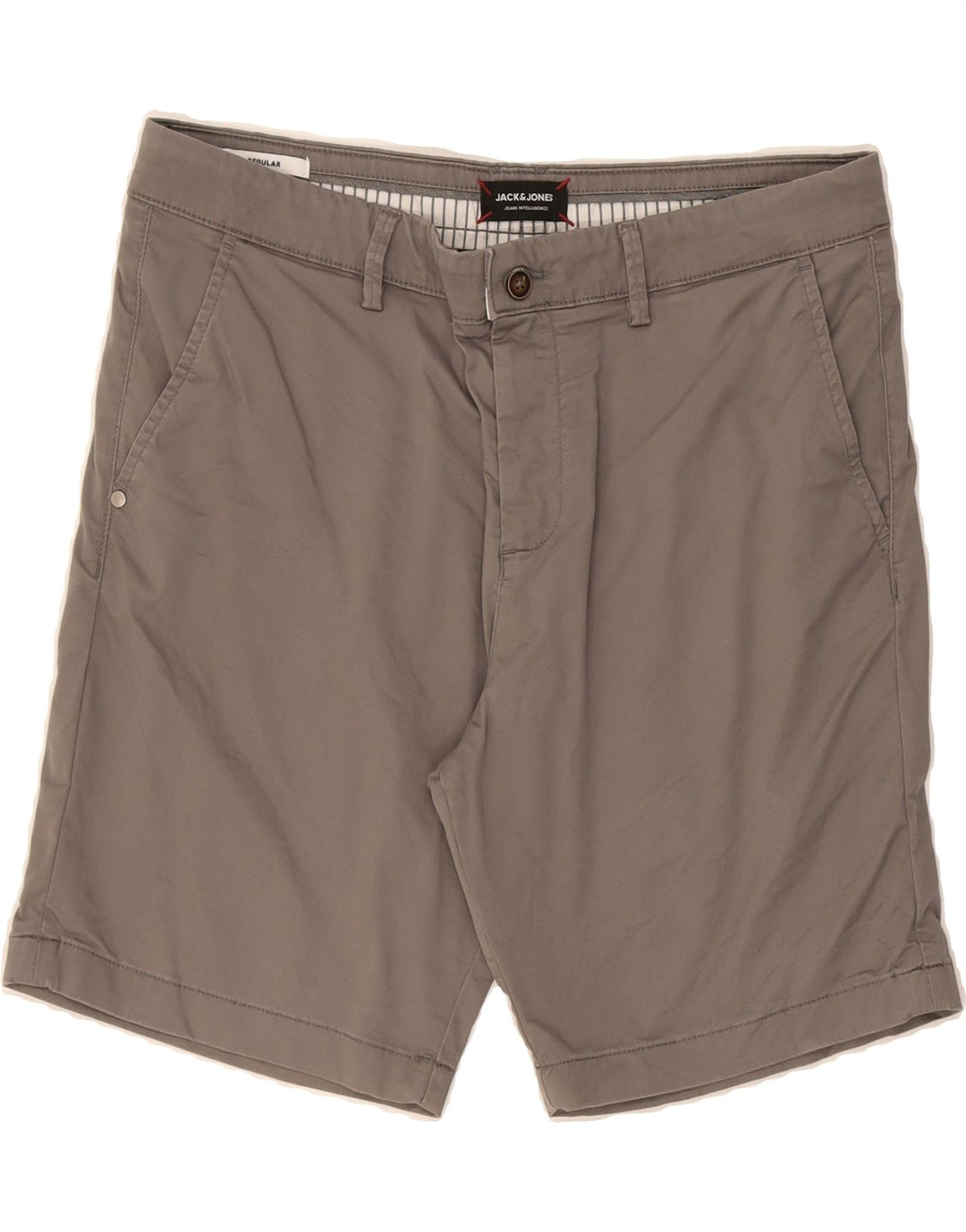 JACK & JONES Mens Regular Chino Shorts Large W34  Grey Cotton Vintage Jack & Jones and Second-Hand Jack & Jones from Messina Hembry 