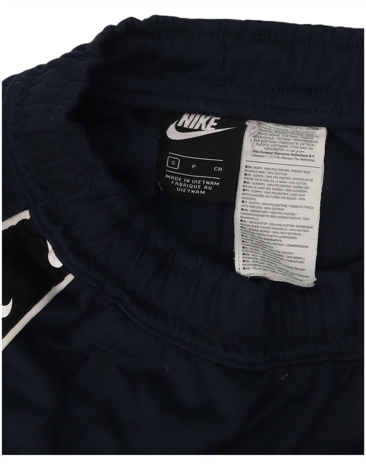 Męskie spodnie dresowe Nike z grafiką, małe, granatowe, poliestrowe