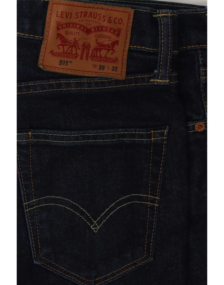 Męskie jeansy Levi's 511 Slim W30 L29 Niebieska bawełna