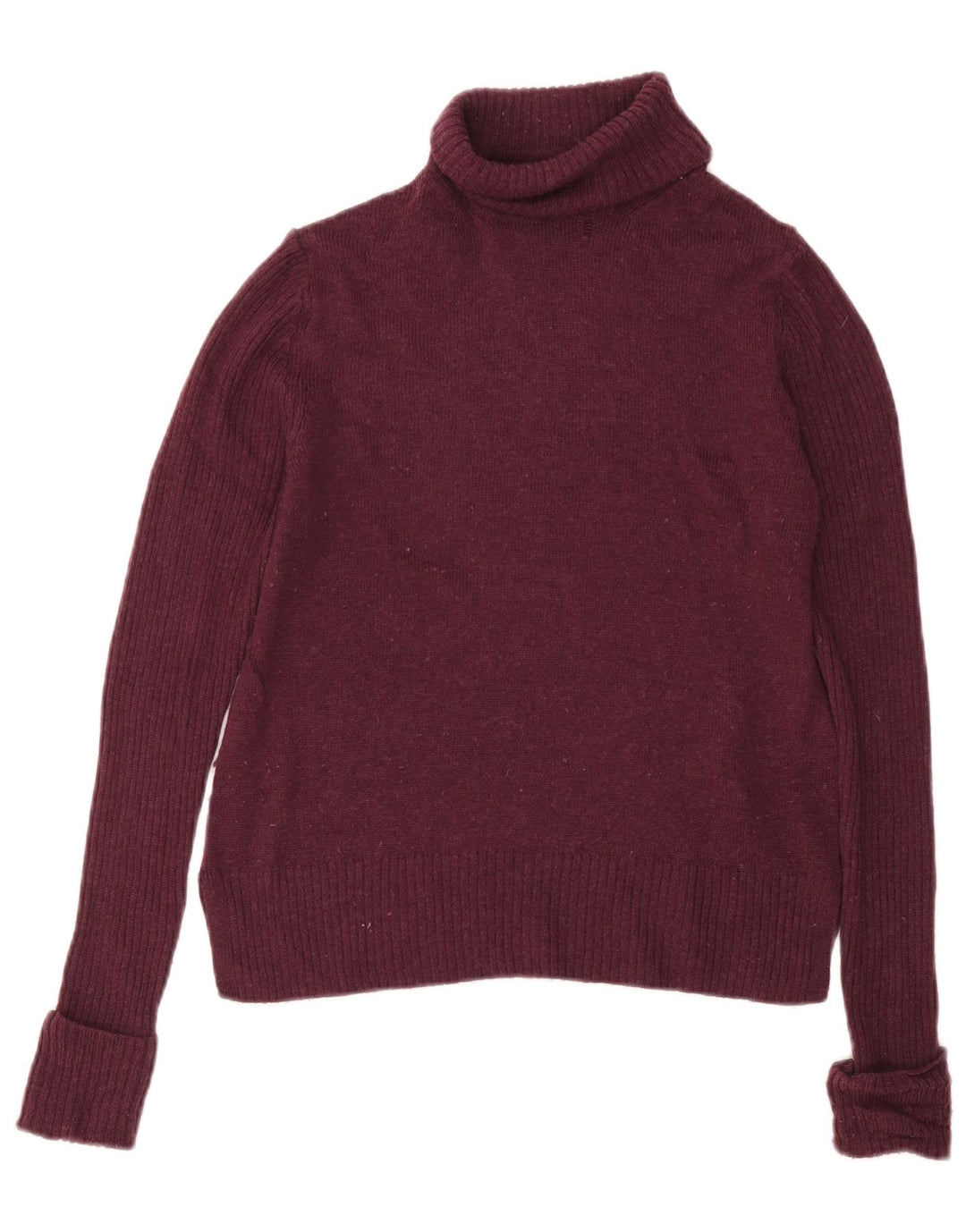 Marks & Spencer Damski sweter z golfem UK 12, średnia bordowa wełna