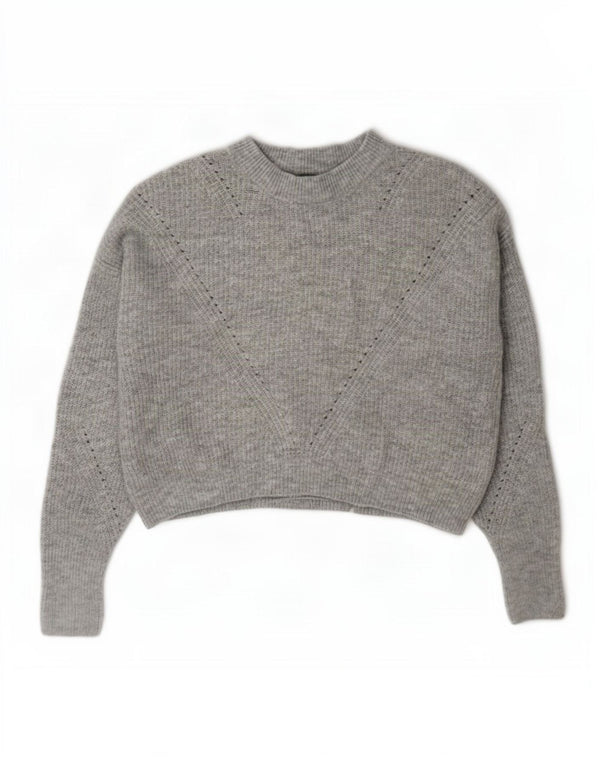 Damski sweter z golfem Topshop, drobny, krótki, z golfem, UK 6 XS, szary