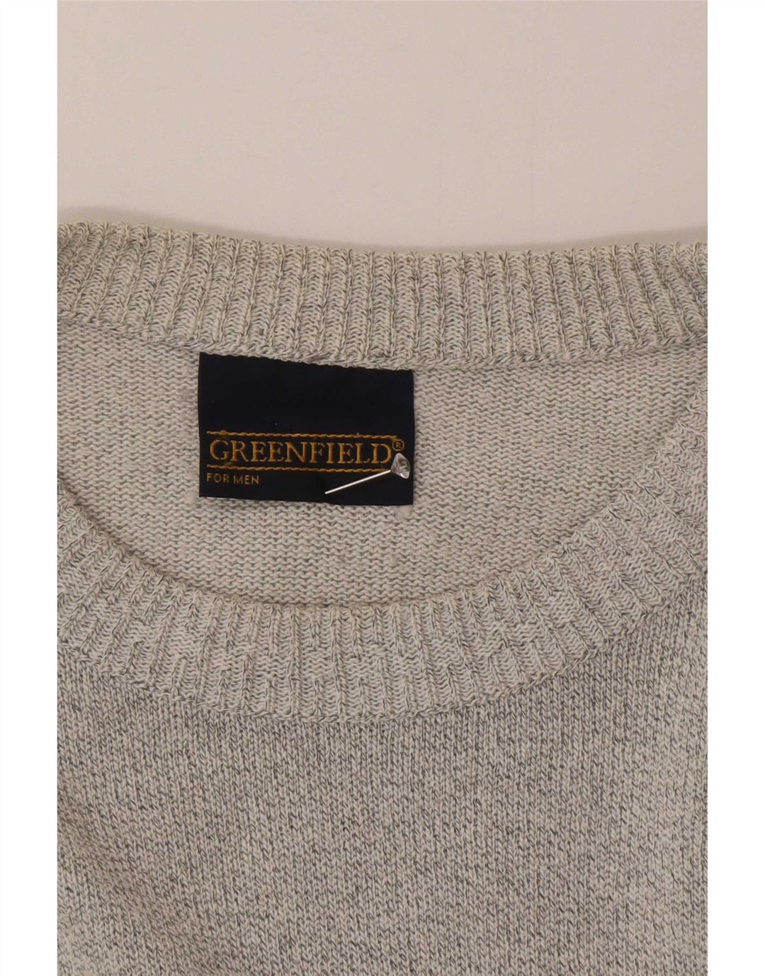 Męski sweter z dekoltem w łódkę Greenfield, duży, szary, geometryczny