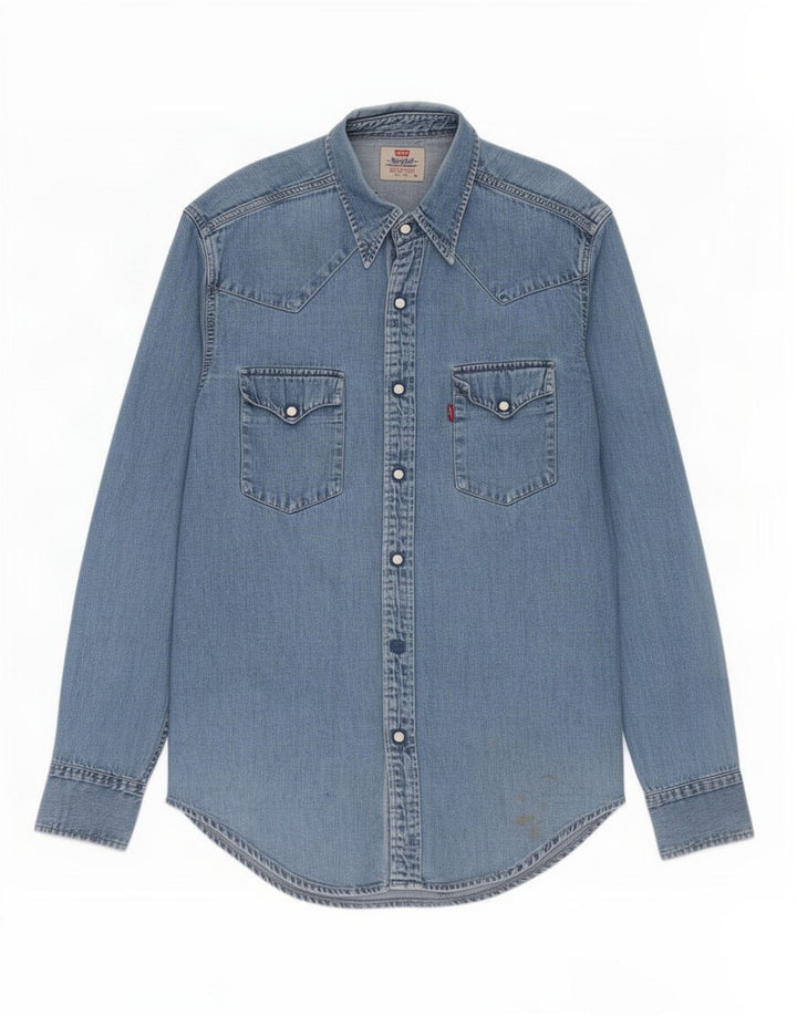 Męska koszula dżinsowa Levi's, średnia niebieska, bawełniana