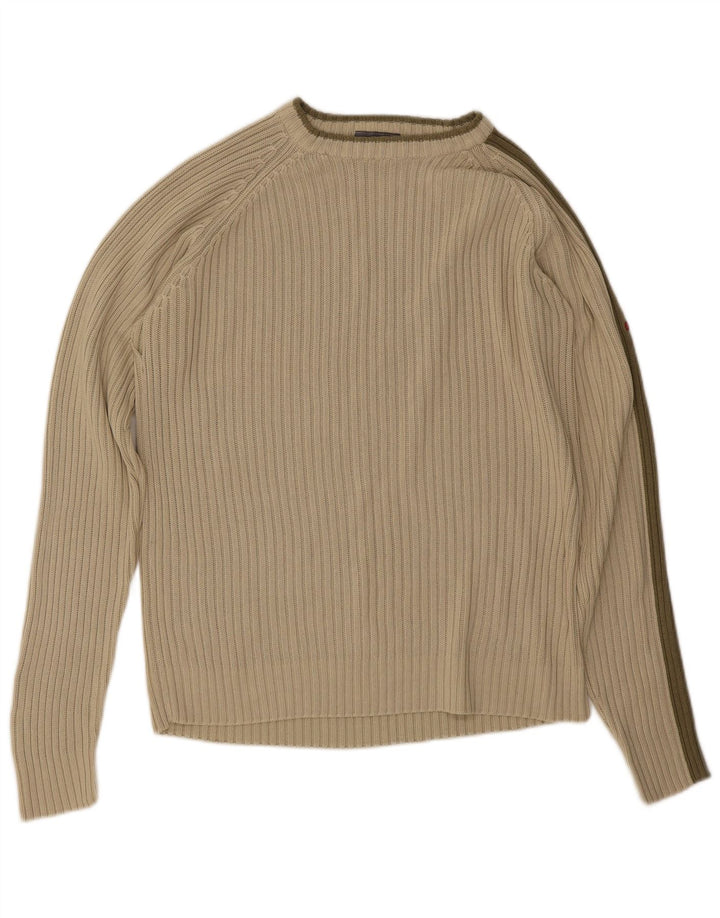 Męski sweter w stylu vintage z dekoltem w łódkę, w średnie zielone paski