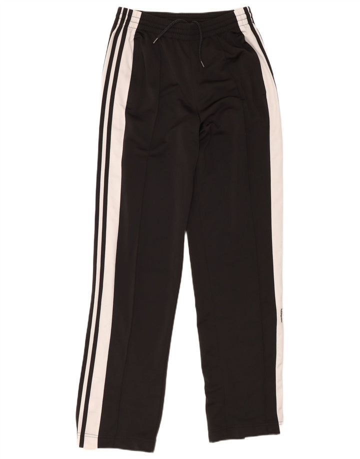 Damskie spodnie dresowe Adidas UK 8, małe, czarne, z blokami kolorów, z poliestru