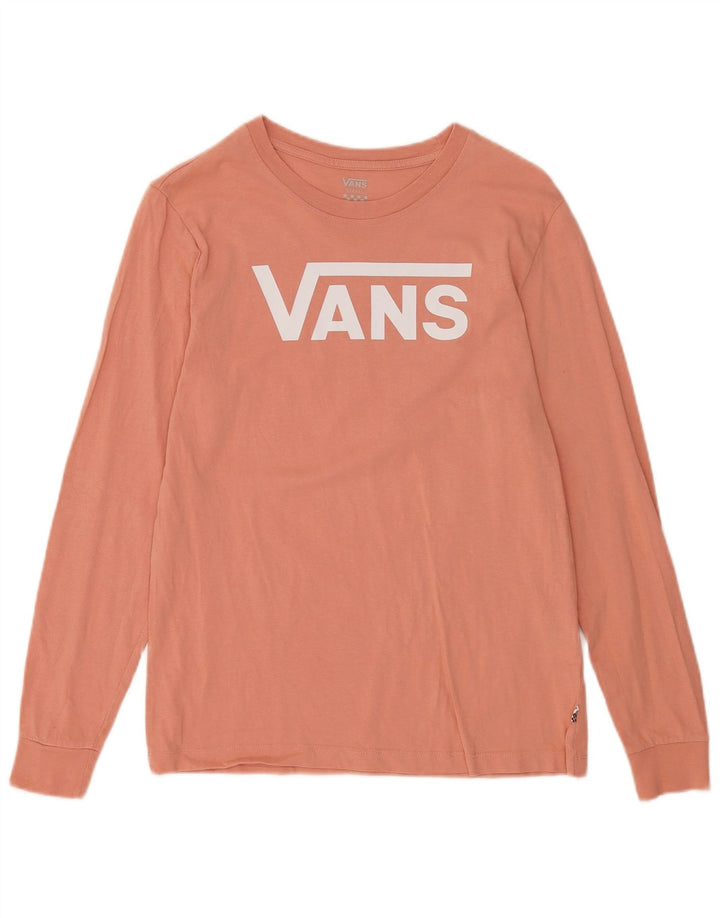 Męski top VANS z grafiką, długim rękawem, mały, różowy, bawełniany