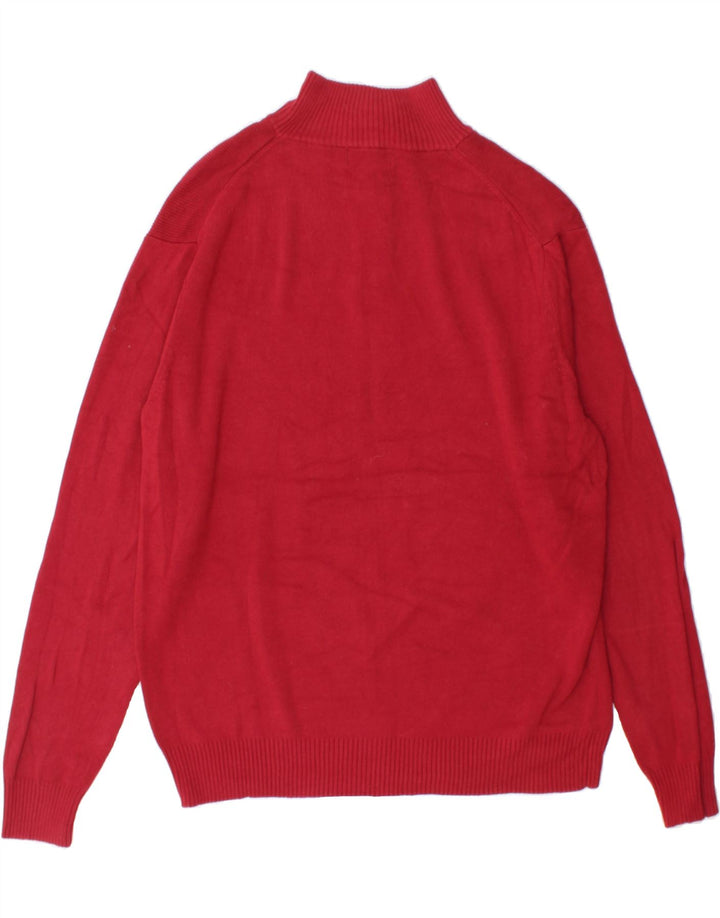 DOCKERS Mens Zip Neck Jumper Sweater Large Red Vintage Dockers and Second-Hand Dockers from Messina Hembry 