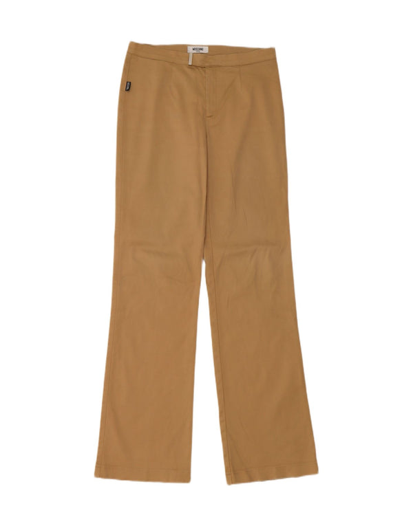 Spodnie damskie Moschino Bootcut UK 10 Small W28 L32 Beżowa bawełna