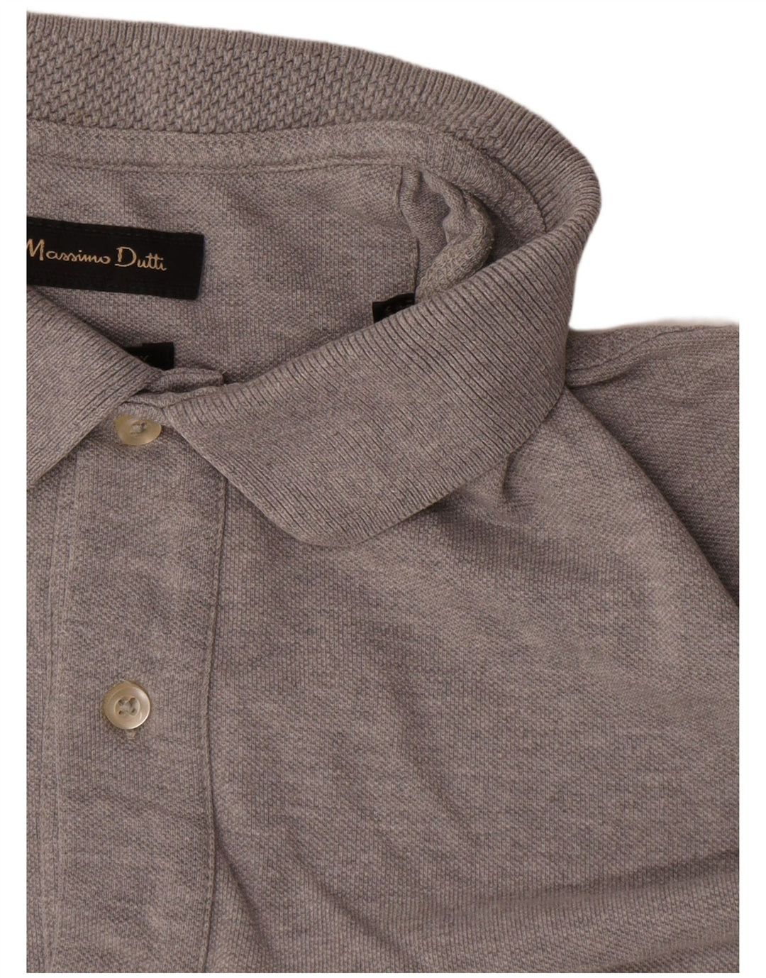 Męska koszulka polo Massimo Dutti, duża, szara, bawełniana w plamki